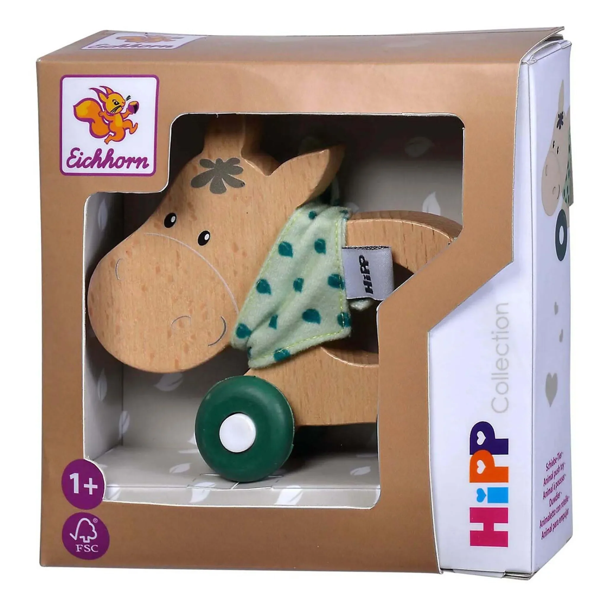 Baby HIPP Schiebe-Esel – Holzschiebetier für Kleinkinder